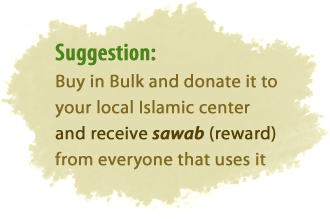 Suggestion - Buy in bulk and donate it to your mosque / islamic center to receive the sawab (reward) from the people who use it